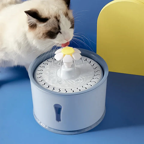 "Kimpets 2.4L Pet Cat Drinking Water Fountain Dispenser with Activated Carbon Filters, LED, Automatic Feeder Container, USB Interface"