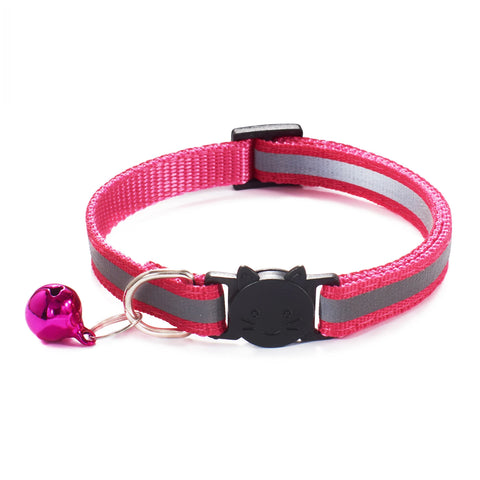 New Colors Reflective Breakaway Cat Collar Neck Ring Necklace Bell Pet Products Safety Elastic Adjustable With Soft Material 1PC