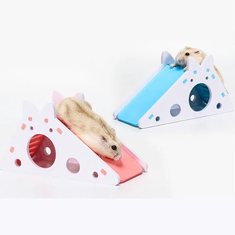 Bird Slide Toy Hamster Hideout House Parrot Cage Accessories Guinea Pig Wooden Cave Slide with Stairs Toy Small Pet Supplies