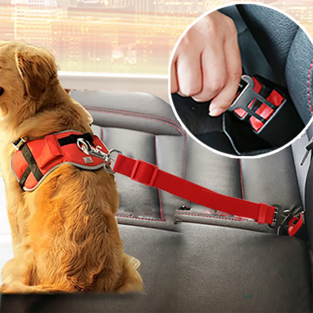 Adjustable Dog Cat Car Safety Belt Pet Vehicle Seat Belt Leash For Dogs Travel Traction Collar Harness Dog Lead Clip pet product