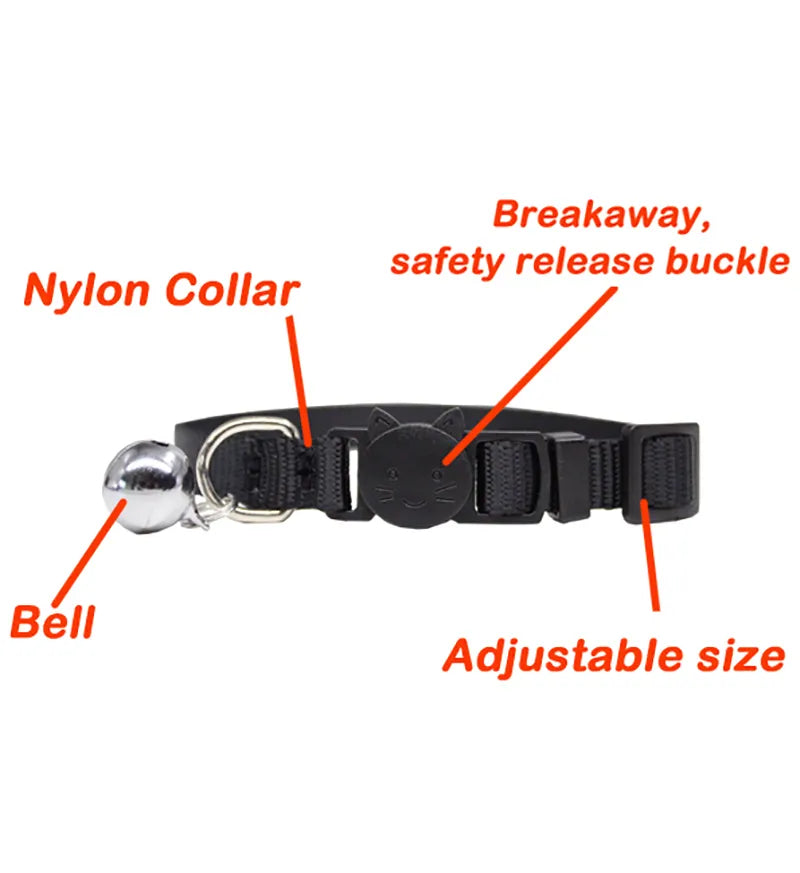 Personalized ID Free Engraving Cat Collar Safety Breakaway Small Dog Cute Nylon Adjustable for Puppy Kittens Necklace