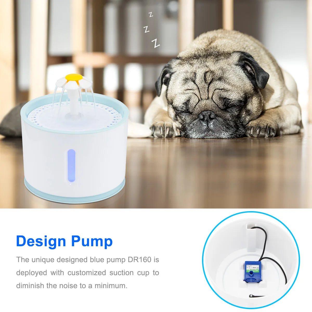 "2.4L Automatic Pet Cat Water Fountain with LED: Electric USB Dog Cat Pet Mute Drinker Feeder Bowl, Pet Drinking Fountain Dispenser"