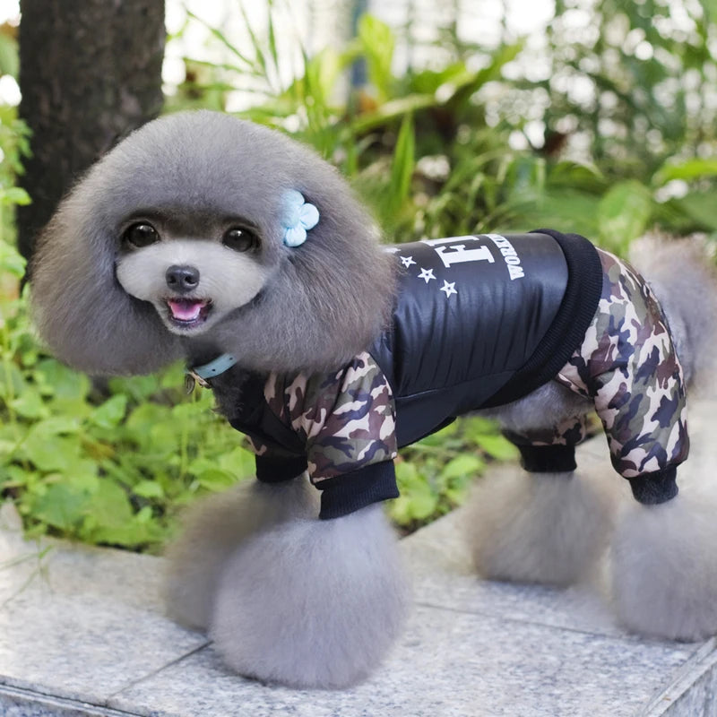 Cool FBI Pet Dog Clothes Overall Thickening Dog Puppy Jumpsuit Costume Warm Winter Clothing For Boy Dogs Ropa Para Perros