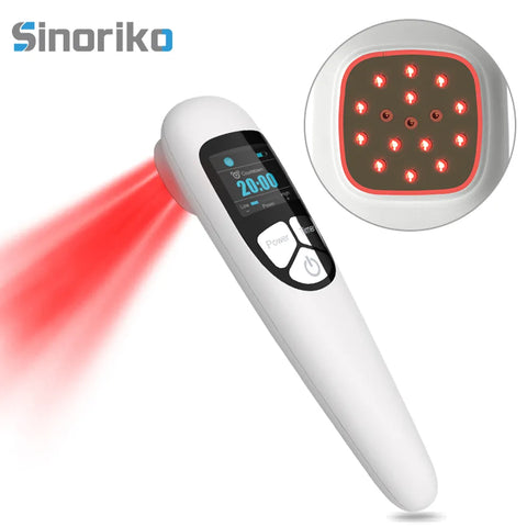 Cold Laser Red Light Therapy Device with Display, LLLT for Shoulder, Joint, Muscle Pain Reliever, Safe for Pet, 4 Power/4 Timer