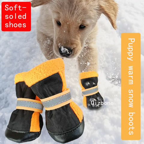 Pet Shoes For Small Dogs Reflective Non Slip Wear Resistant Winter Warm Boots For Bichon Corgi Chihuahua York Teddy Soft-soled