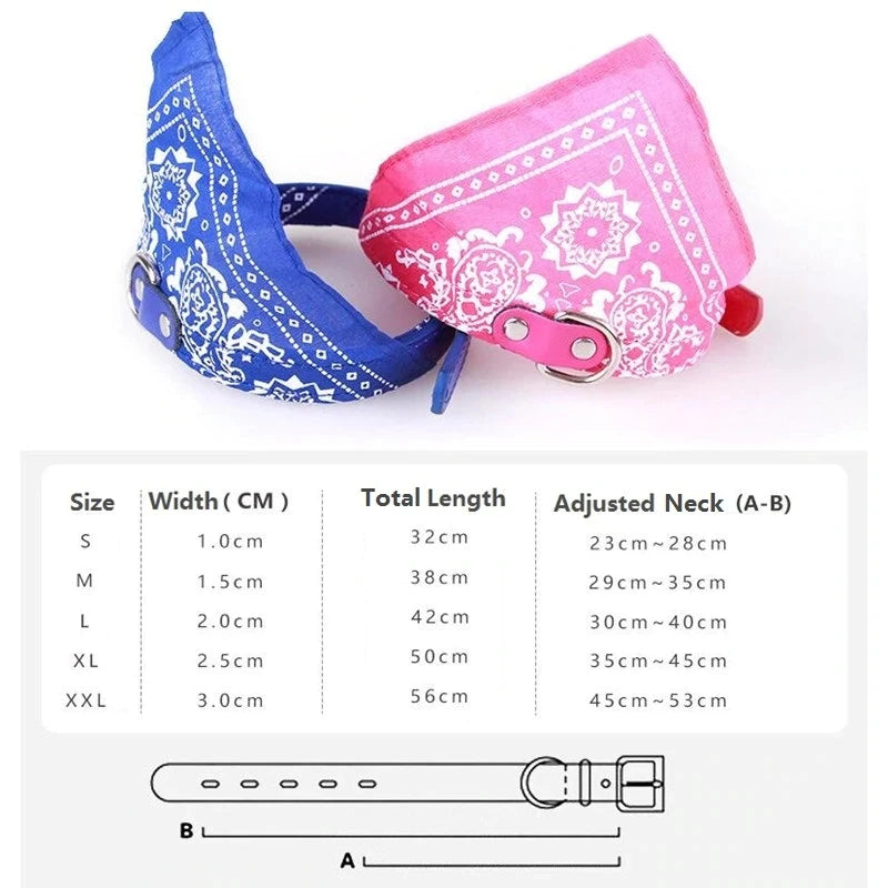 Pet Collars With Print Scarf Cute Adjustable Small Dog Collar Neckerchief Puppy Pet Slobber Towel Cat Accessories