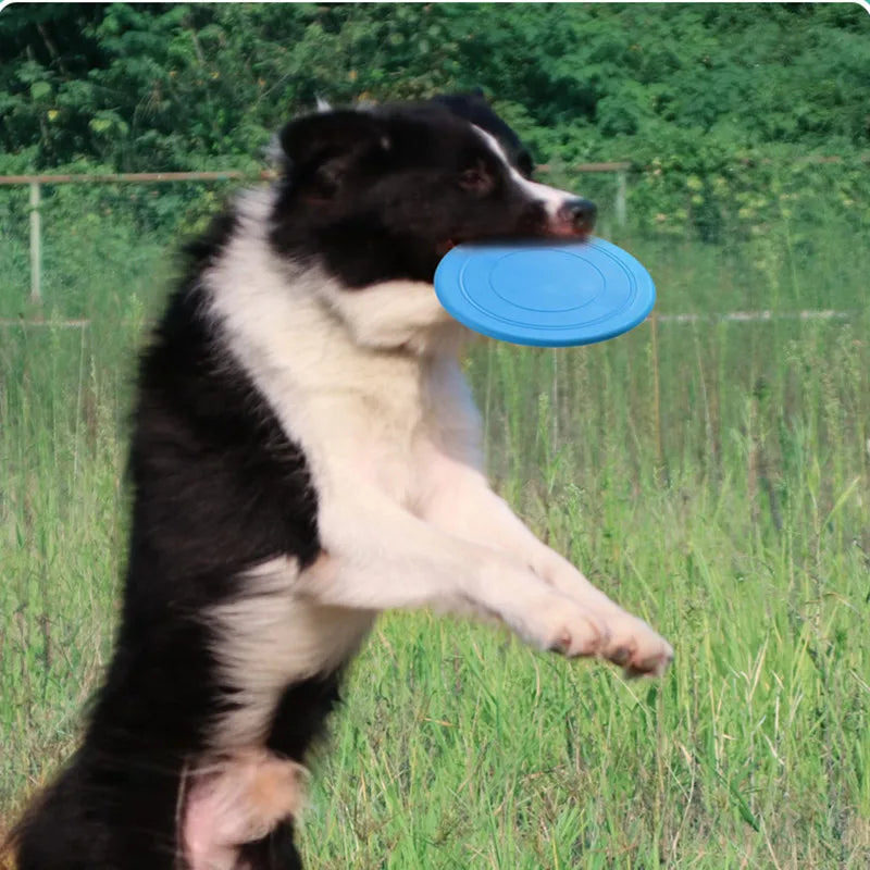 1pcs Dog Flying Discs Pet Dog Rubber Disks Toys UFO Training Flying Saucer Products Puppy Interactive Bite Resistant Chew Toy