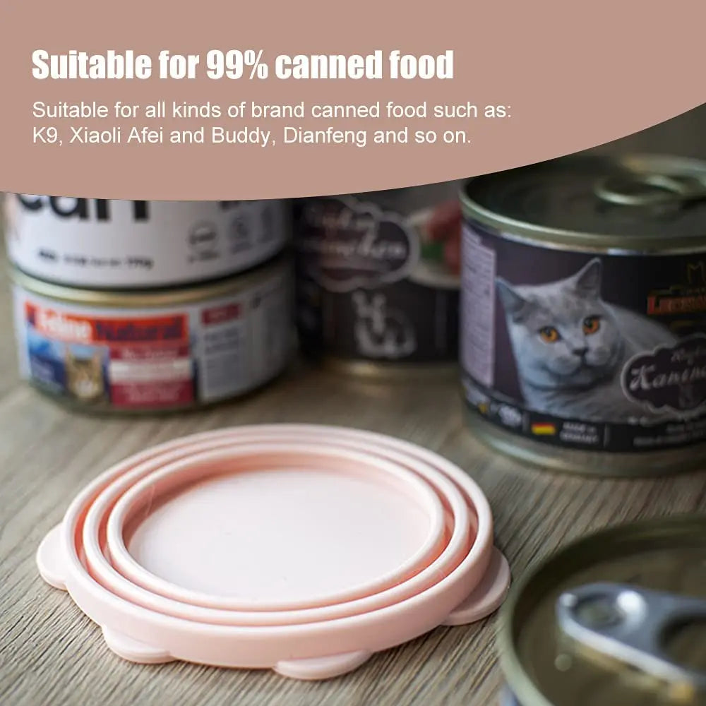 Cat Food Can Lid Spoon Silicone Can Covers Dog Cat Can Lids Food Preservation for Pets Wet Food Storage Lid Dog Accessories
