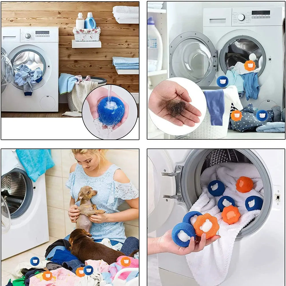 Magic Laundry Ball Kit Reusable Clothes Hair Cleaning Tool Pet Hair Remover Washing Machine Cat Dog Hair Catcher Laundry Ball