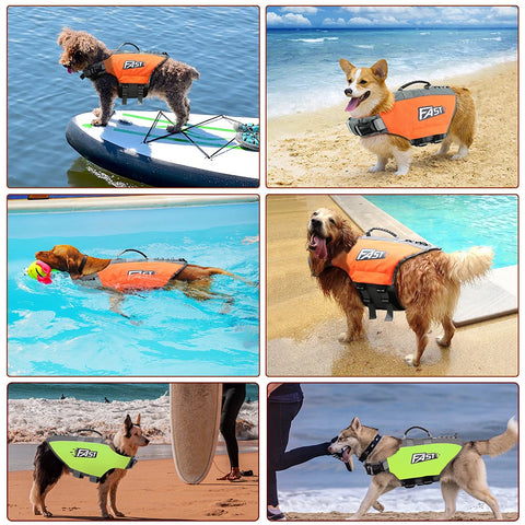 Pet Dog Life Jacket Vest Clothes Life Vest Collar Harness Pet Swimming Summer Safety Clothes Swimwear Bulldog Corgi