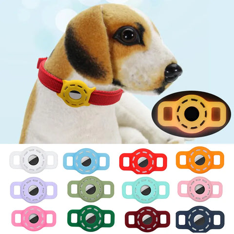 Multi-color Pet Tracking Collar Durable Dog Cat Airtag Collar Silicone Puppy Positioning Collar Adjustable Pet Airtag Tracker