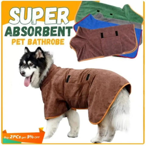 Pet Drying Coat Absorbent Bathrobe Towel Large Medium Small Dog Super Fast Drying Moisture Bath Bags Robe Soft Adjustable