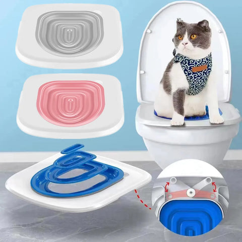 2022 Upgrade Cat Toilet Trainer Reusable Training Toilet for Cats Plastic Training Set Cat Litter Box Mat Toilet Pet Accessaries