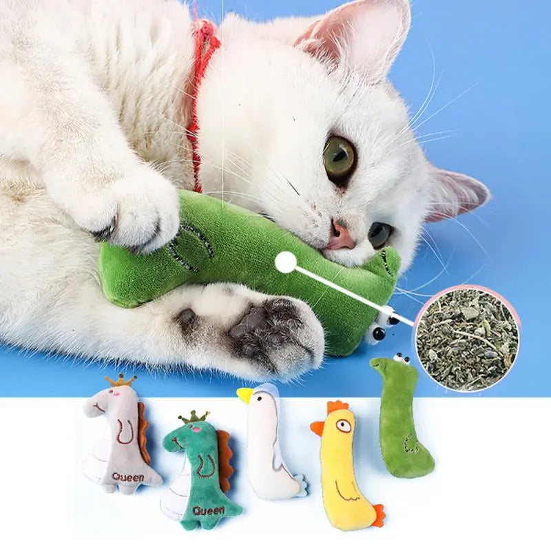 Plush Cat Toy Catnip Cute Funny Chew Cats Plaything Interactive Kitten Mini Teeth Grinding Thumb Chewing Toy Pet Cat Accessories
