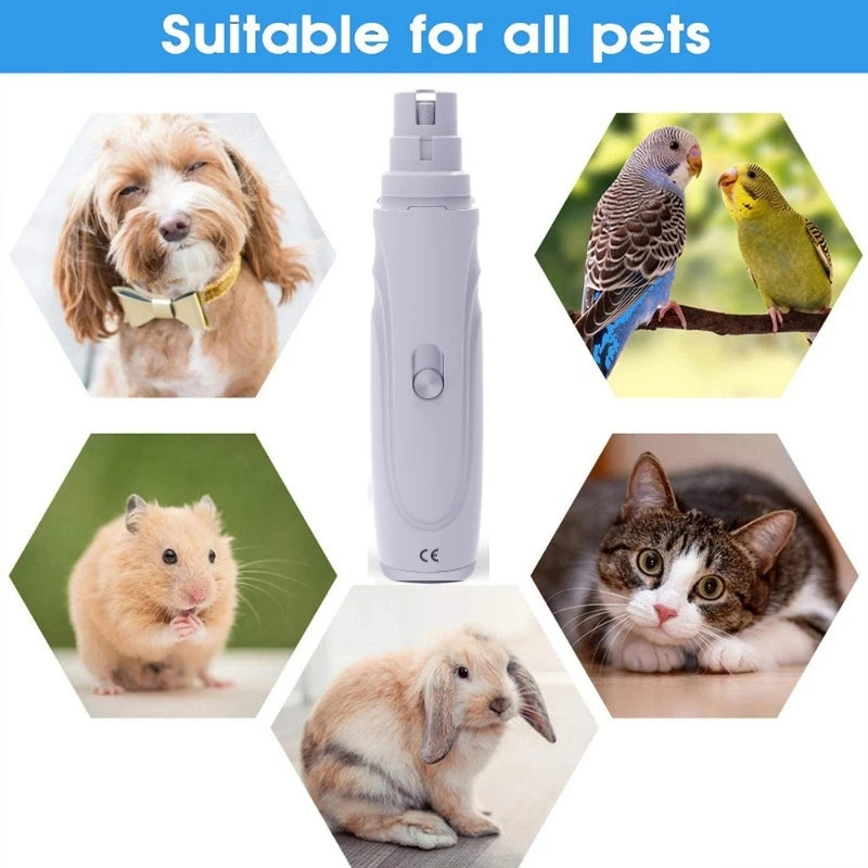 Electric Pet Nail Grinder 2-Speed Rechargeable Dog Nail Clipper Cat Cutter Grooming for Medium & Small Puppy Trimmers Supplies