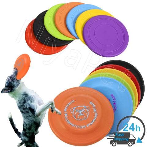 1pcs Dog Flying Discs Pet Dog Rubber Disks Toys UFO Training Flying Saucer Products Puppy Interactive Bite Resistant Chew Toy