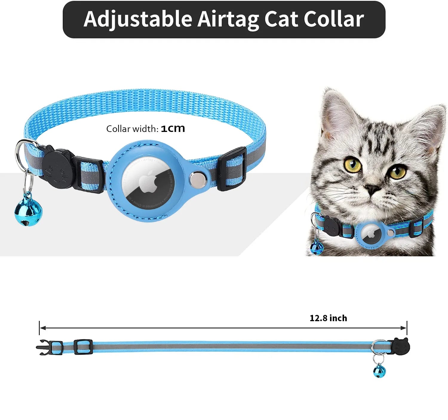 Anti-Lost Pet Cat Collar For The Apple Airtag Protective Tracker Anti Lost Positioning Collar WaterProof Reflective Pet Collars