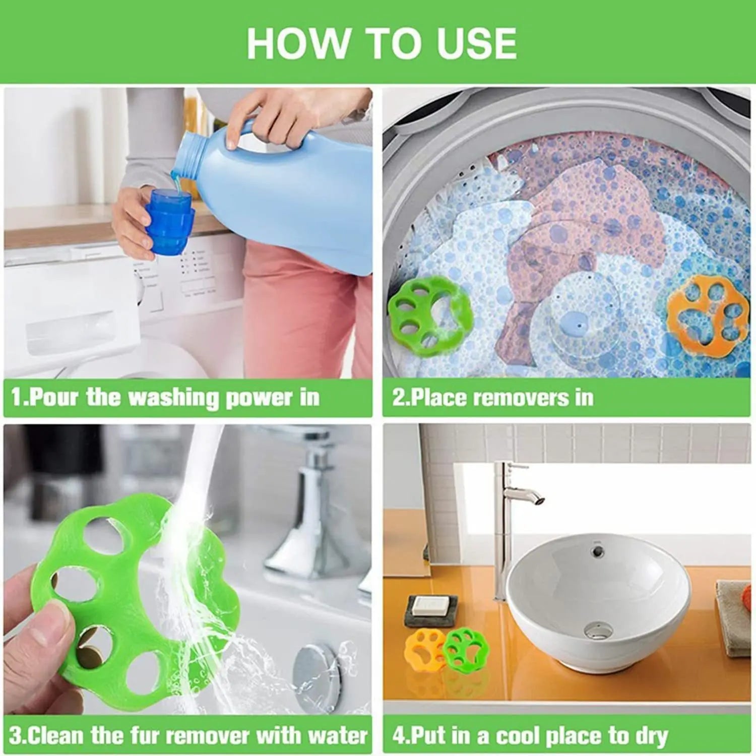 Catch Those Fuzzy Critters! Reusable Pet Hair Remover for Laundry (Works in Washer & Dryer).