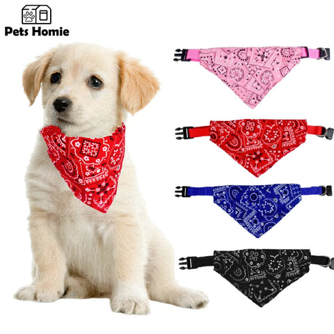 Pet Dog Neck Scarf Puppy Cat Dog Collar Bandana Collar Scarf with Leather Collar Accessories Adjustable Pet Puppy Cat Scarf