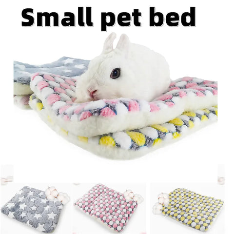 Small pet cotton pad hamster guinea pig thickened warm nests cushion rabbit chinchilla lamb fleece bed pet supplies