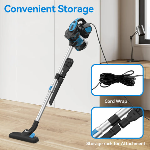 Vacuum Cleaner Corded INSE I5 18Kpa Powerful Suction 600W Motor Stick Handheld Vaccum Cleaner for Home Pet Hair Hard Floor