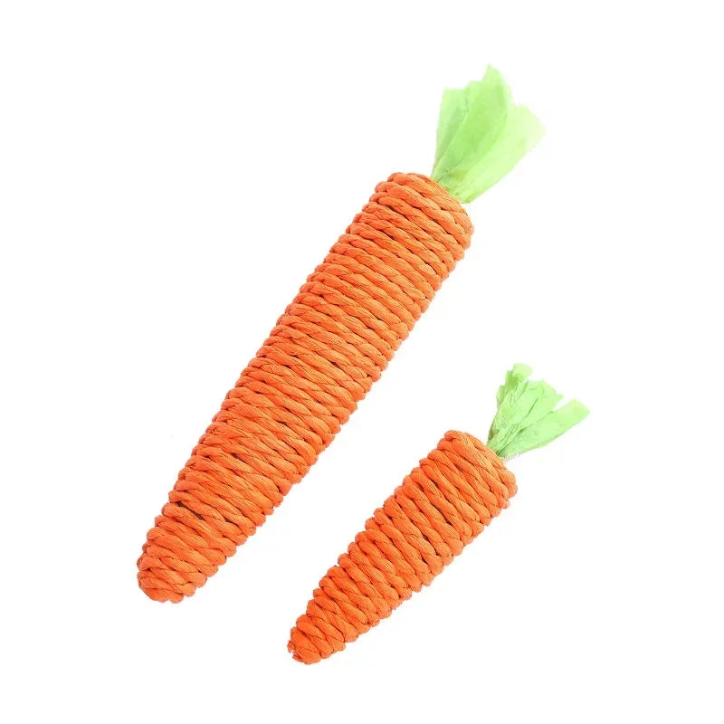 Carrot Pet Cat Toy Paper Rope Chew Toys Built-in Bell Small Animals Cute Pet Toys Wholesale