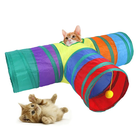 Cats Tunnel Foldable Pet Cat Toys Kitty Pet Training Interactive Fun Toy Tunnel Bored For Puppy Kitten Rabbit Play Tunnel Tube