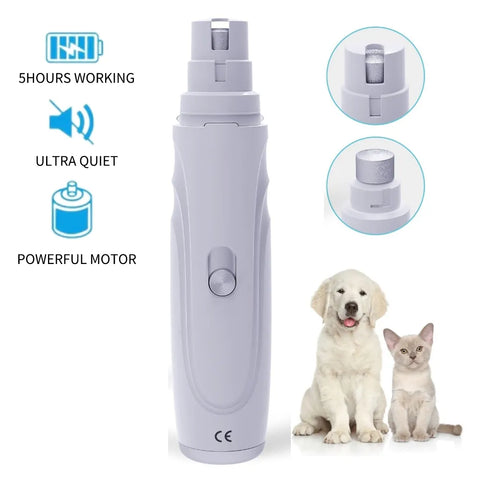 Electric Pet Nail Grinder 2-Speed Rechargeable Dog Nail Clipper Cat Cutter Grooming for Medium & Small Puppy Trimmers Supplies