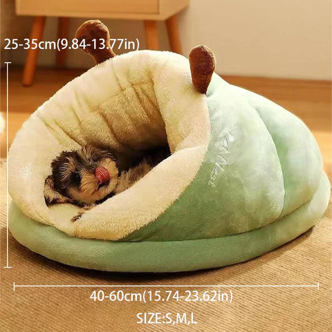 MADDEN Warm Small Dog Kennel Bed Breathable Dog House Cute Slippers Shaped Dog Bed Cat Sleep Bag Foldable Washable Pet House