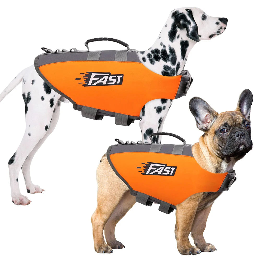 Pet Dog Life Jacket Vest Clothes Life Vest Collar Harness Pet Swimming Summer Safety Clothes Swimwear Bulldog Corgi