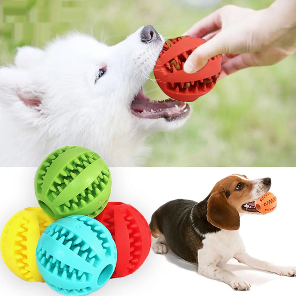 Pet Dog Toy Interactive Rubber Balls for Small Large Dogs Puppy Chewing Toys Pet Tooth Cleaning Indestructible Dog Food Ball