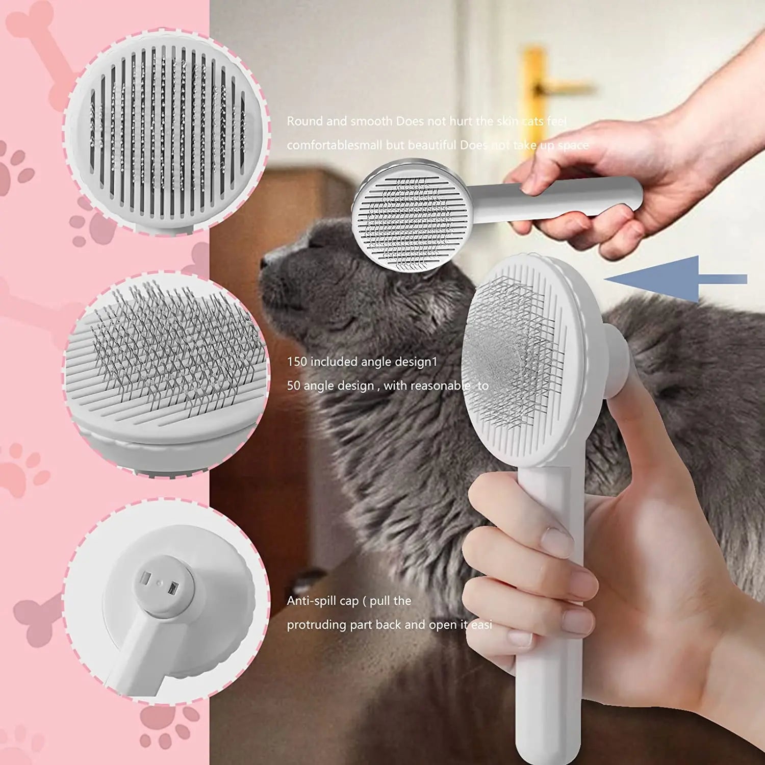 Cat Brush Pet Grooming Brush for Cats Remove Hairs Pet Cat Hair Remover Pets Hair Removal Comb Puppy Kitten Grooming Accessories