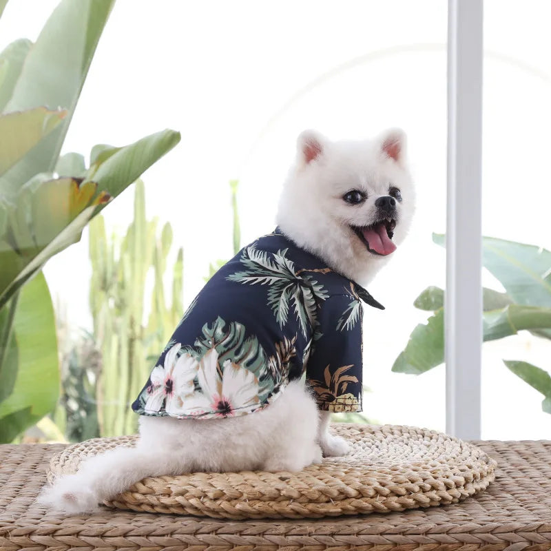 Hawaiian Style Pet Dog ClothesSummer Dog Shirts for Small Medium Dogs Puppy Cat Clothing Ropa Perro Pug French Bulldog T Shirt