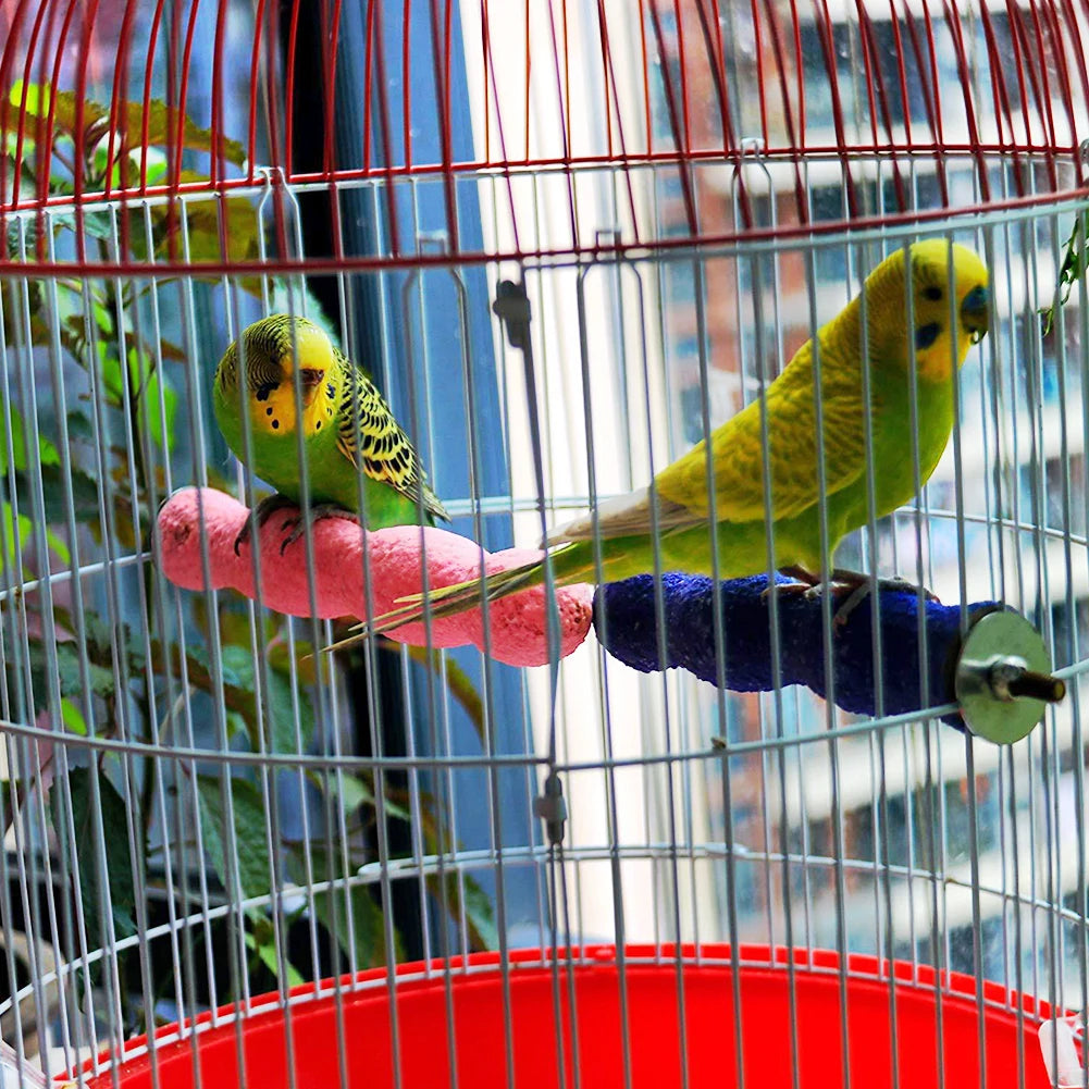 Pet Paw Grinding Wooden Stick Sprayed with Colored Sands Bird Parakeet Parrot Toy Grinder Grinding Rod Gripper Pet Supplies