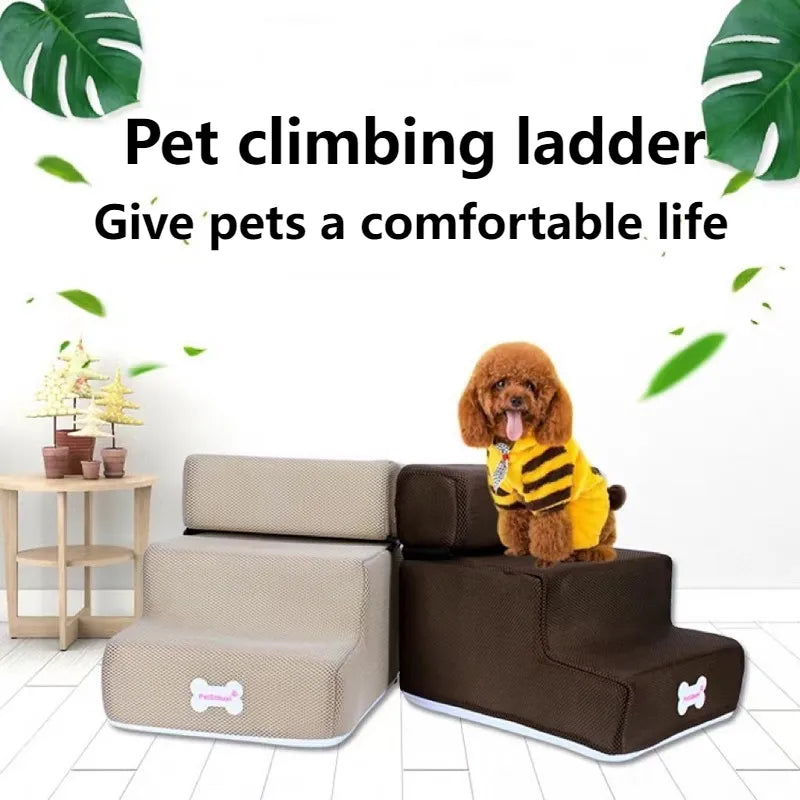 Hot Dog House Dog Stairs Pet 3 Steps Stairs for Small Dog Cat Pet Ramp Ladder Anti-slip Removable Dogs Bed Stairs Pet Supplies