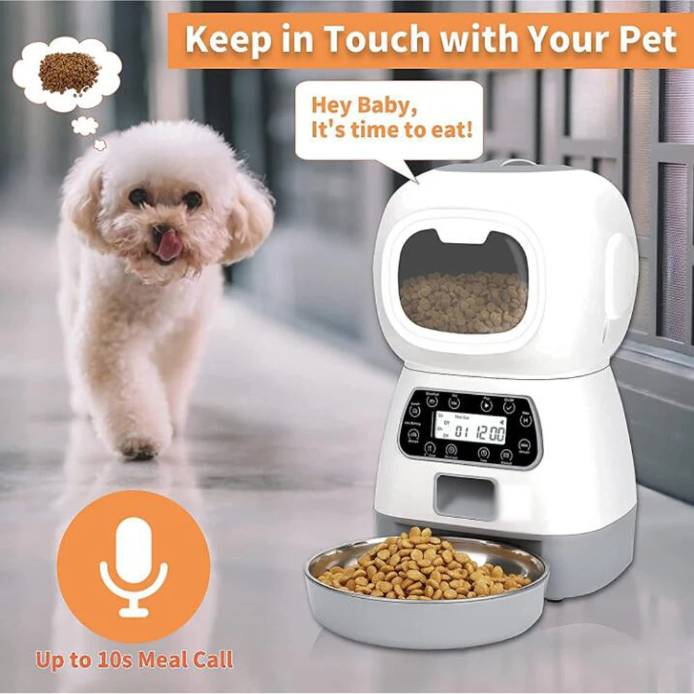 Smart Pet Feeder & Water Fountain: Auto Food & Fresh Water for Cats & Dogs (3.5L/2L) + App Control!