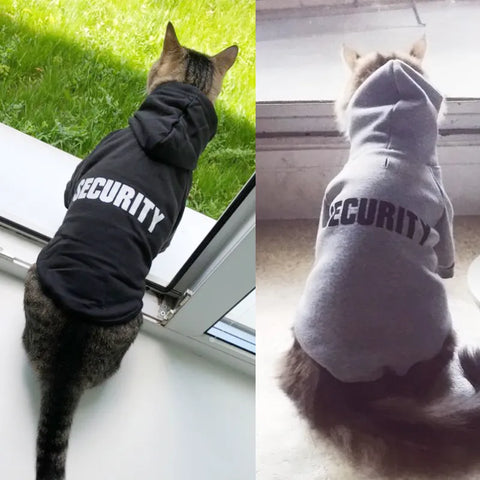 Security Cat Clothes Pet Cat Coats Jacket Hoodies For Cats Outfit Warm Pet Clothing Rabbit Animals Pet Costume For Small Dogs