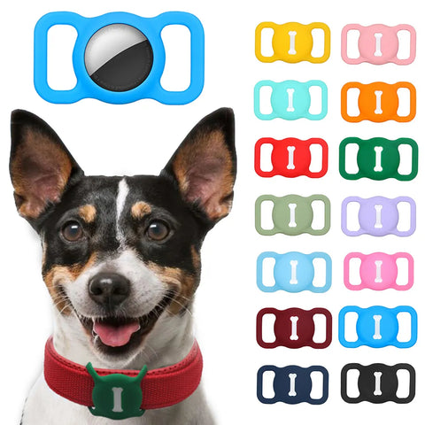 Multi-color Pet Tracking Collar Durable Dog Cat Airtag Collar Silicone Puppy Positioning Collar Adjustable Pet Airtag Tracker